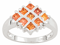 S/S 1.01ctw Pc Orange Sapphire Ring     Color May Vary/Clr Enh Sapp/Not Szbl