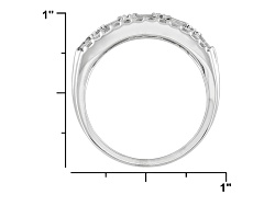 Diamond .60ctw Round And Baguette 10kt White Gold Ring