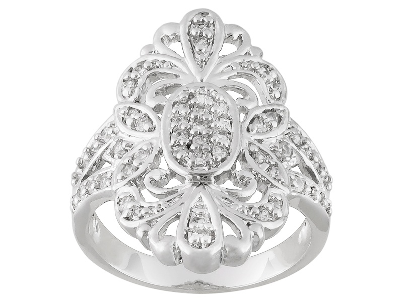 Bella Luce (R) .79ctw Round Rhodium Plated Sterling Silver Ring